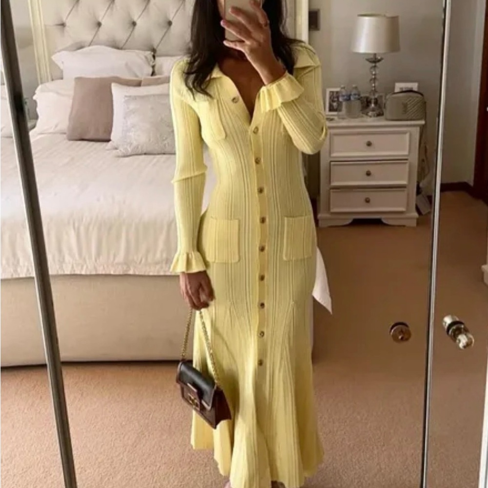 Yellow long sleeve dress